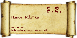Humor Réka névjegykártya